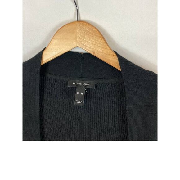 H By Halston Black Ribbed Cardigan Side Zip Size XL - Picture 2 of 6